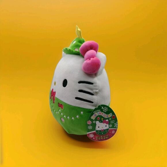 Hello Kitty Sanrio 8" Squishmallow Christmas Tree With Pink Bow Jazwares NWT - Picture 2 of 6